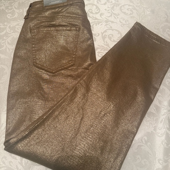 Chico's Platinum Denim Gold Jeans - Picture 2 of 12